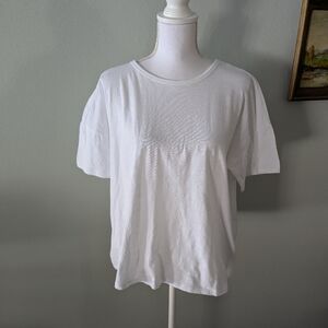 Eileen Fisher Crew Neck Boxy T-Shirt Women’s XS White Short Sleeve Tee Basic